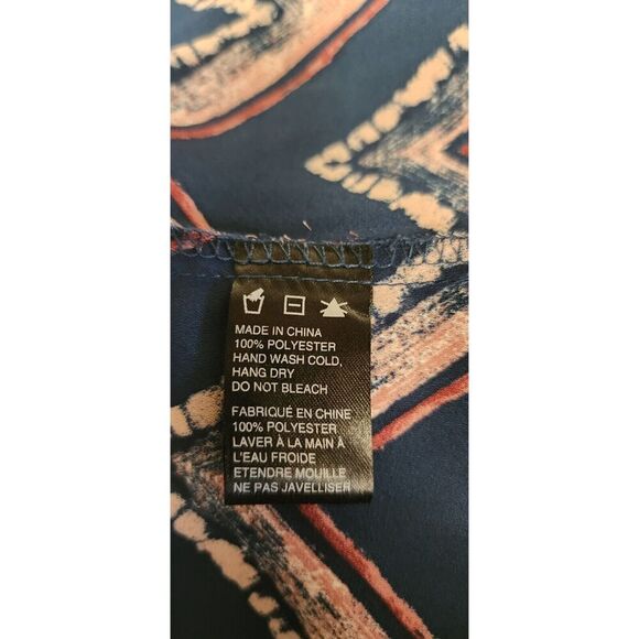 Paper Crane Womens Halter Neck Sleeveless Blouse Top Size Large Multicolor Navy - Picture 6 of 6